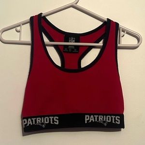NFL Sports Bra New England Patriots Team Apparel Blue Red